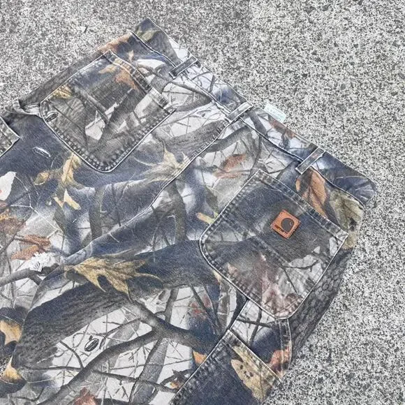 Carhartt B158 Camo Double Knee Work Pants 36x30 Baggy Carpenter Dungaree Loose